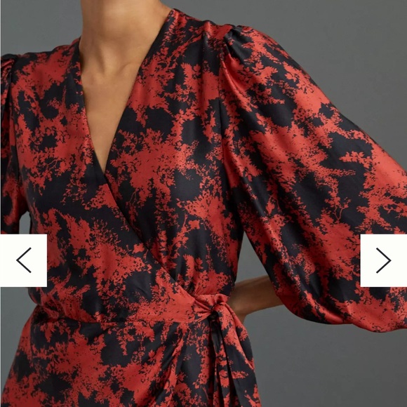 Anthropologie Red and Black High-Low Dress - Picture 4 of 5